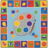 Tapis 200x200cm apprendre les couleurs