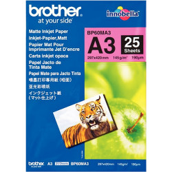 Paquet de 25 feuilles de papier photo mat marque Brother format A3 (29