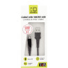 Cordon USB type A vers type micro USB B 1m noir