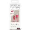 Cordon USB type A vers type Lightning 2m rouge