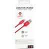 Cordon USB type A vers type Lightning 2m rouge