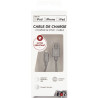 Cordon USB type A vers type Lightning 2m gris