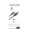 Cordon USB type A vers type Lightning 2m gris