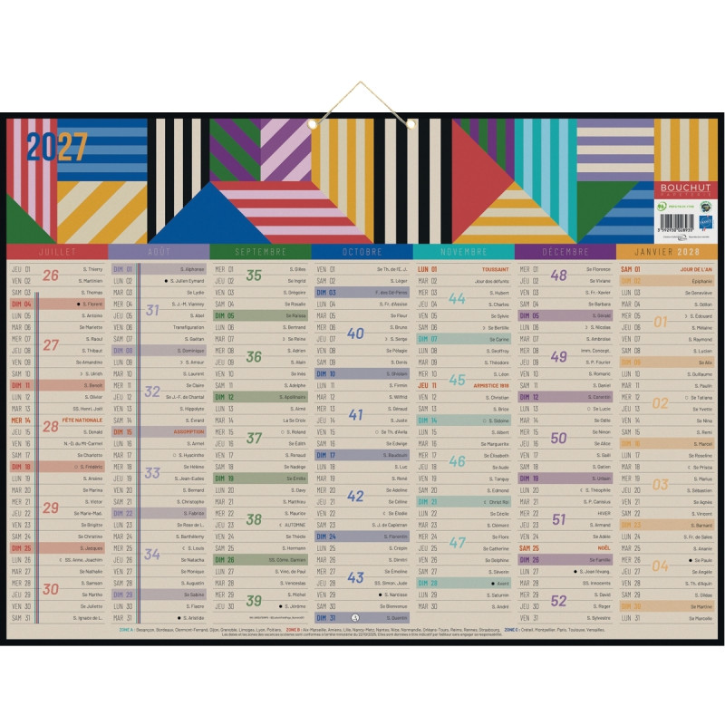 Calendrier Air du temps 40,5x55cm