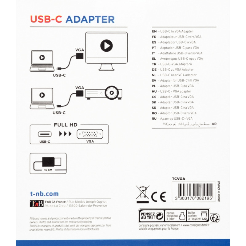 Adaptateur USB-C vers VGA blanc