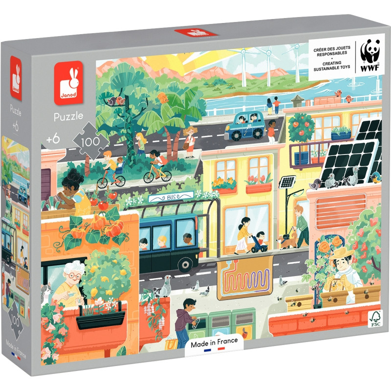 Puzzle 100 pièces, la ville verte
