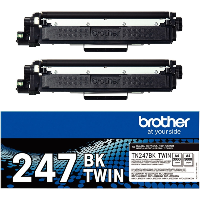 Brother TN247BKTWIN pack de 2 toners laser noir haute capacité authent
