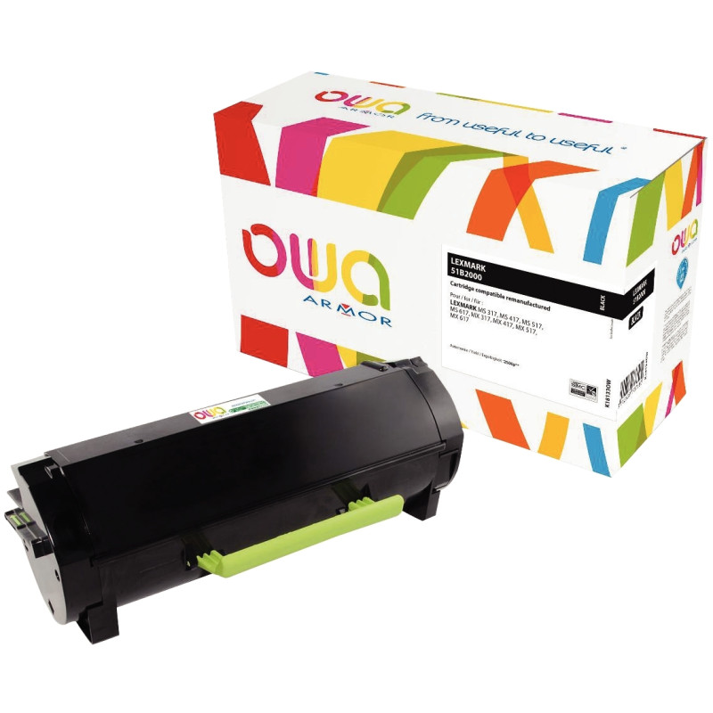 OWA toner laser noir remanufacturé compatible Lexmark 51B2000