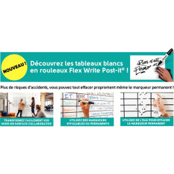 Tableau blanc Erasy Erase Post-It Lg 183 x lg 122 cm en rouleau