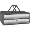 Module 2 tiroirs MOOVUP gris foncé/gris clair