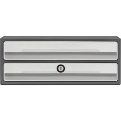 Module 2 tiroirs MOOVUP gris foncé/gris clair
