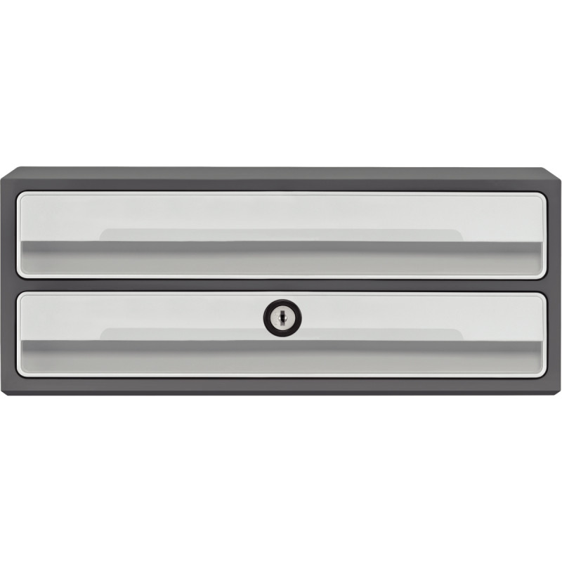 Module 2 tiroirs MOOVUP gris foncé/gris clair