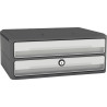 Module 2 tiroirs MOOVUP gris foncé/gris clair