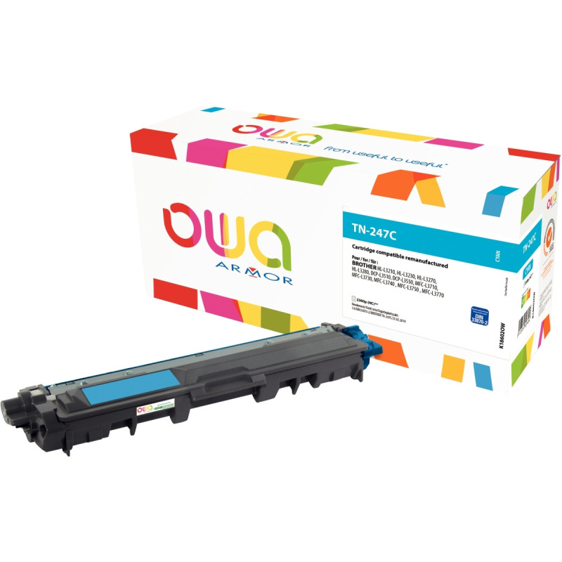 OWA toner laser cyan haute capacité remanufacturé compatible Brother T