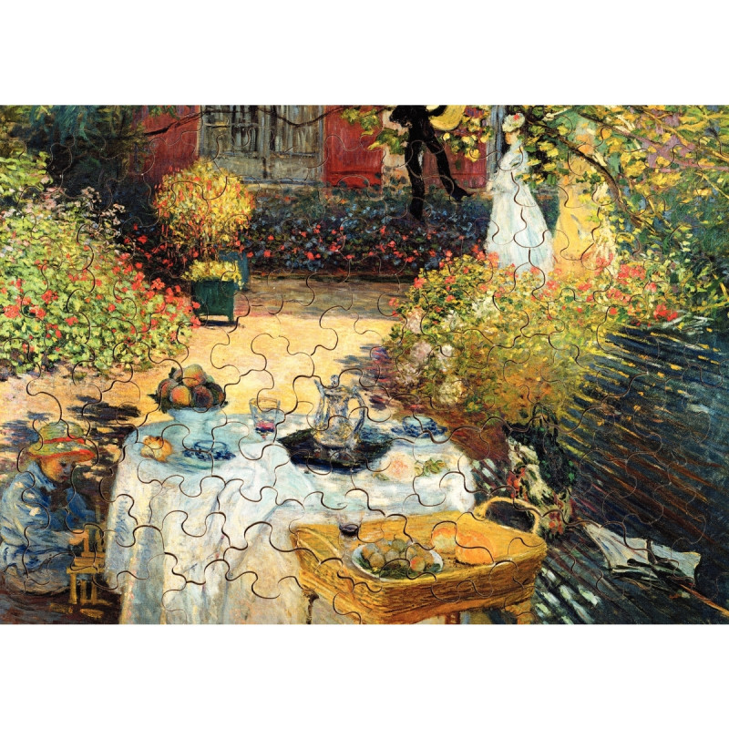 Puzzle en bois d'environ 100 pièces, LE DÉJEUNER de Claude MONET