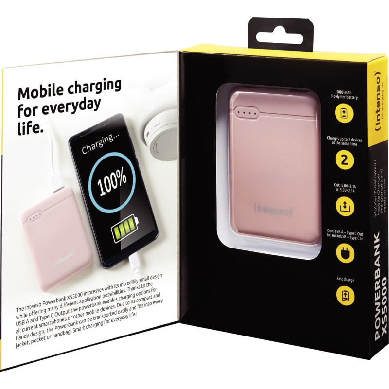 Batterie de secours Intenso XS 5000 mAh rose