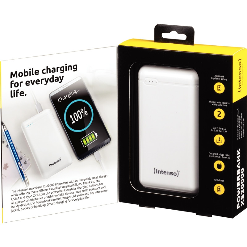 Batterie de secours Intenso XS 20000 mAh blanche