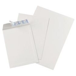 Boite de 500 pochettes blanches 162x229mm 90g bande siliconée