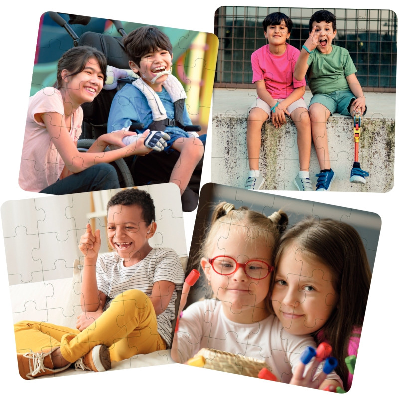 Lot de 4 puzzles en plastique souple 25 pièces, l'inclusion
