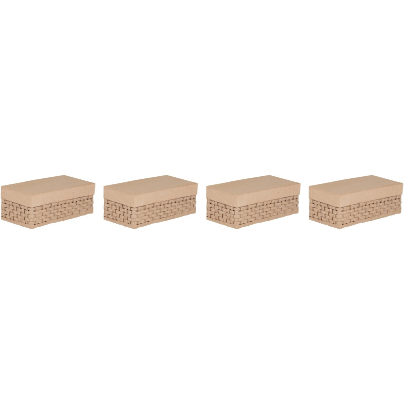Lot de 4 boites rectangles tressées en carton