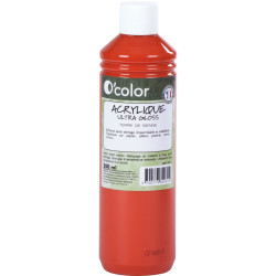 Flacon 500ml de peinture acrylique O'COLOR, coloris marron
