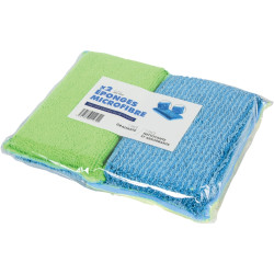 Lot de deux éponges microfibre double face