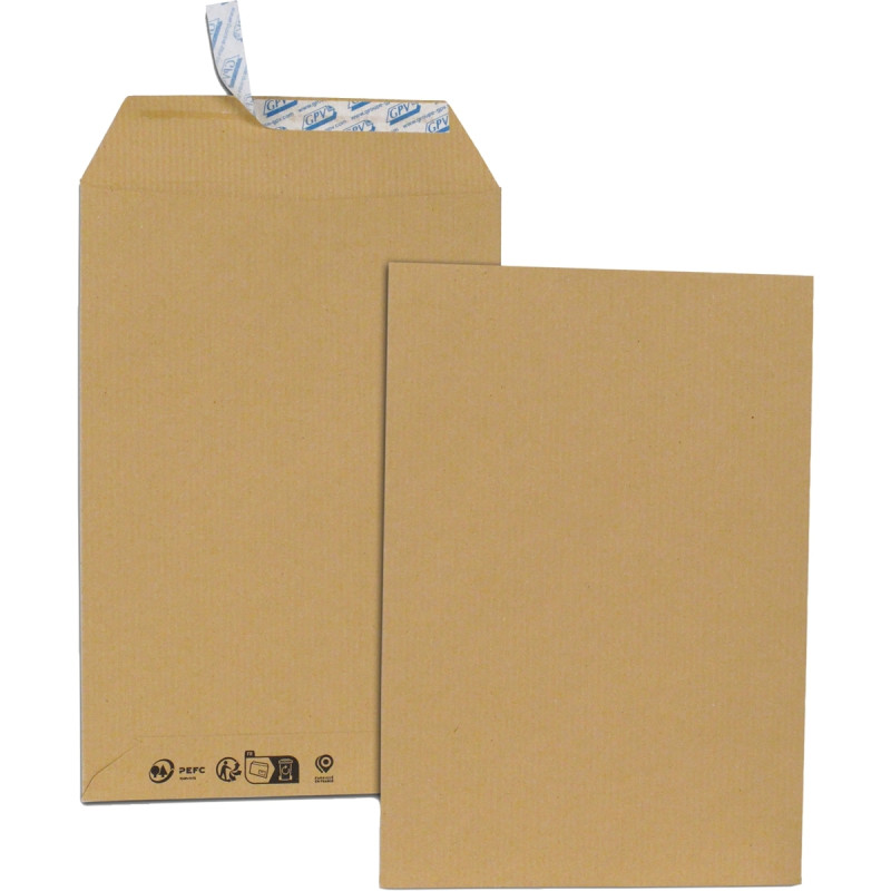 Boîte de 500 pochettes Kraft C5 90 grammes