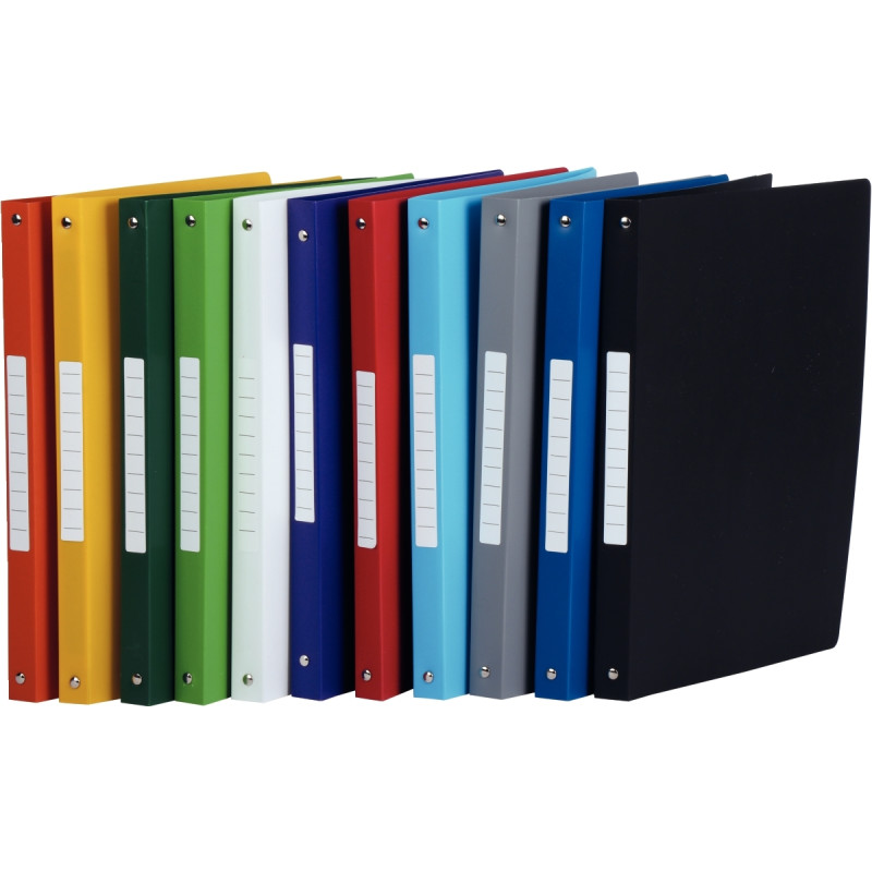 Classeur 4 anneaux en polypropylène opaque, format A4, dos 2,5 cm, ver