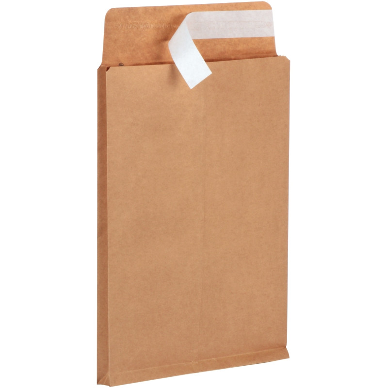 Paquet de 50 pochettes kraft + 340 X460mm 120g soufflet 30mm bande sil