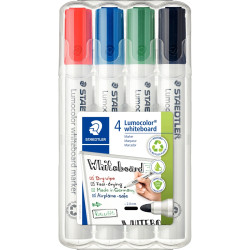 Blister de 4 marqueurs tableaux blancs Lumocolor ogive assortis