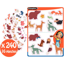 Pochette de 240 gommettes animaux