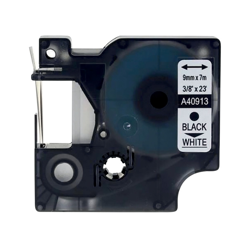 Recharge D1 noir sur blanc 9mm x 7 m compatible