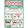 Poster en PVC 76x52 cm les gestes barrières