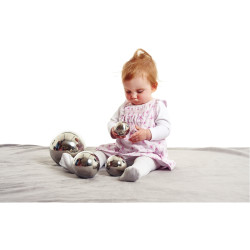 Carton de 4 balles reflets coloris argent