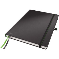 Cahier broché 160 pages LEITZ Complete, format A4, ligné 100g, noir