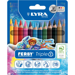 Etui de 12 crayons de couleur Triple one assortis