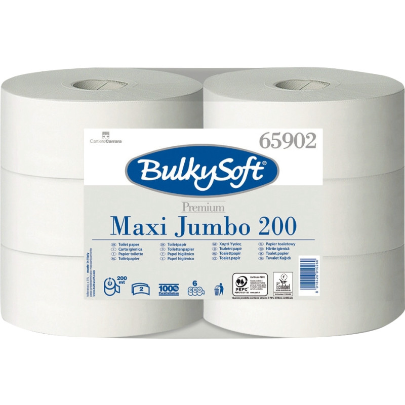 Lot de 6 rouleaux papier hygiénique JUMBO 1052 feuilles 2 plis
