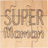 Puzzle en bois 9 pièces, Super Maman