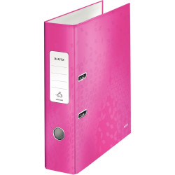 Classeur à levier 180° WOW pour format A4, dos 8 cm, rose