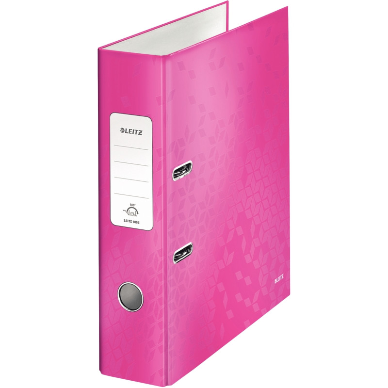 Classeur à levier 180° WOW pour format A4, dos 8 cm, rose