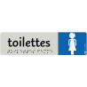 Plaque aluminium de signalisation avec texte en braille Toilettes Femm