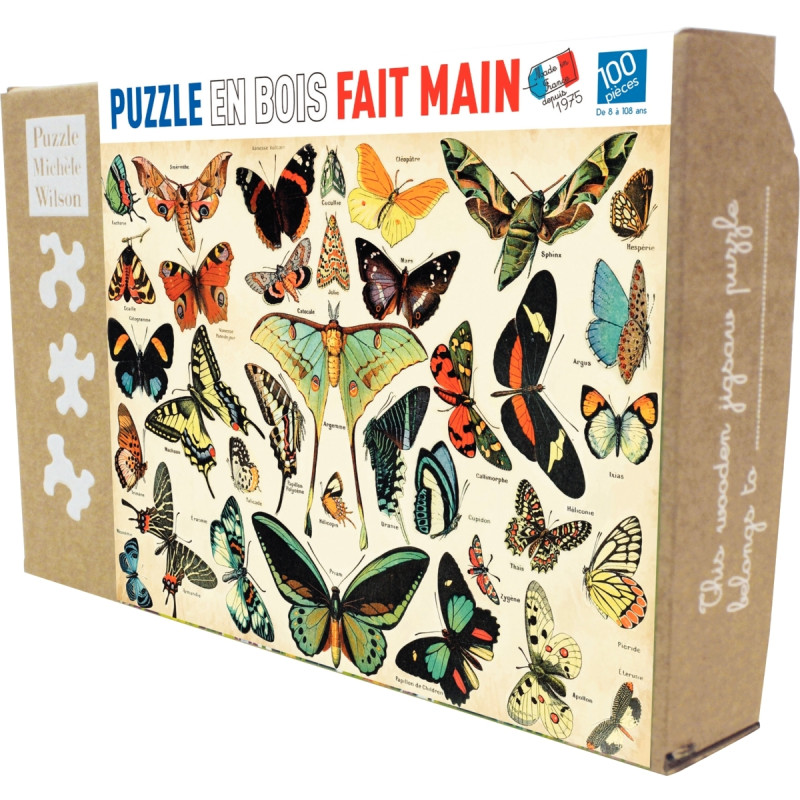 Puzzle en bois d'environ 100 pièces, les papillons