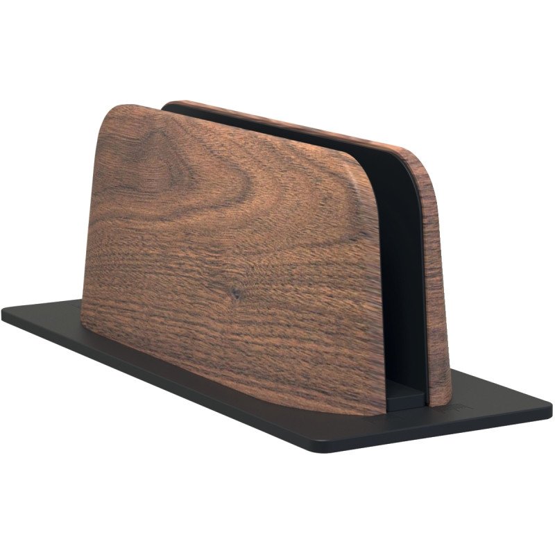 Support ordinateur vertical aluminium et bois