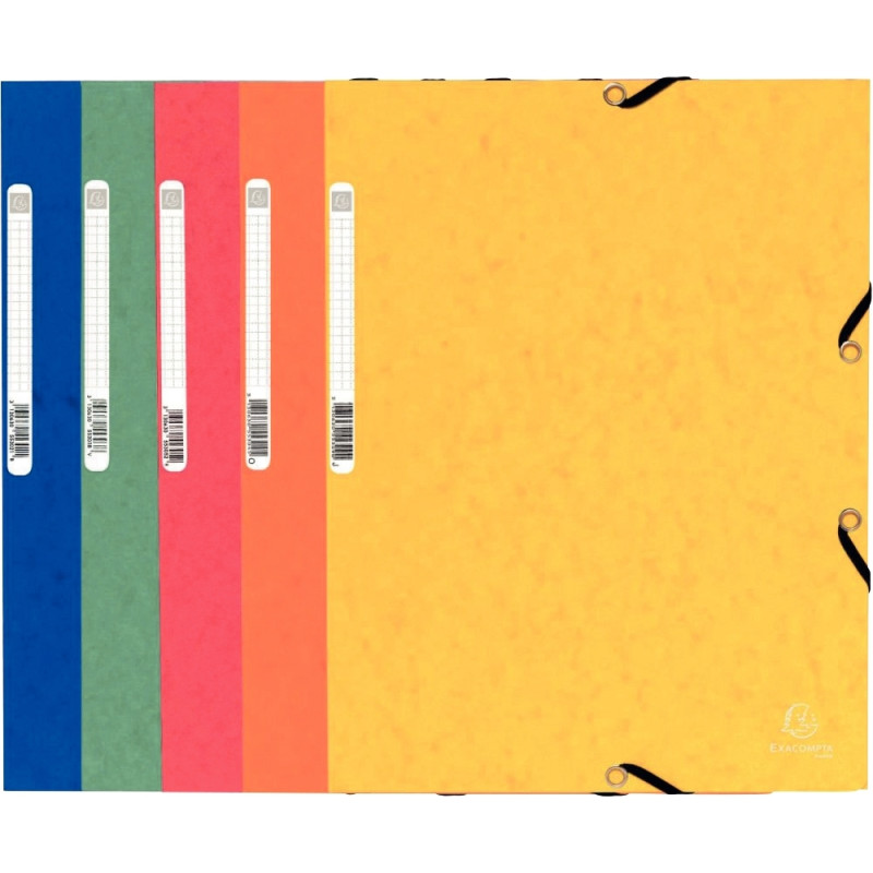 Paquet de 10 chemises 3 rabats à élastiques en carte lustrée 355g, col