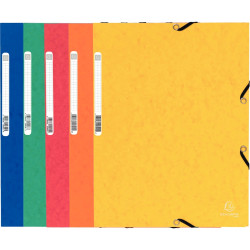 Chemise 3 rabats à élastiques en carte lustrée 355g, coloris assortis