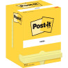 Lot de 12 blocs de 100 feuilles post-it notes 76 x 102 mm coloris jaun