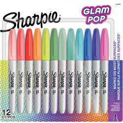 Blister de 12 marqueurs permanent Sharpie Glam Pop