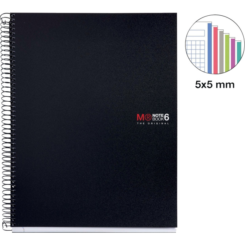 NOTEBOOK MIQUELRIUS format A4, 150 feuilles 70g, quadrillé 5x5, couver