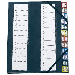 Trieur couverture plastifiée avec élastiques 24 compartiments coloris