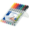 Pochette de 8 feutres Lumocolor effaçables 0,6mm assortis